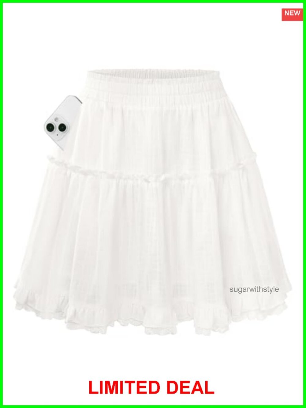Kate K Mini Skort with Shorts Underneath Ruffle Lace